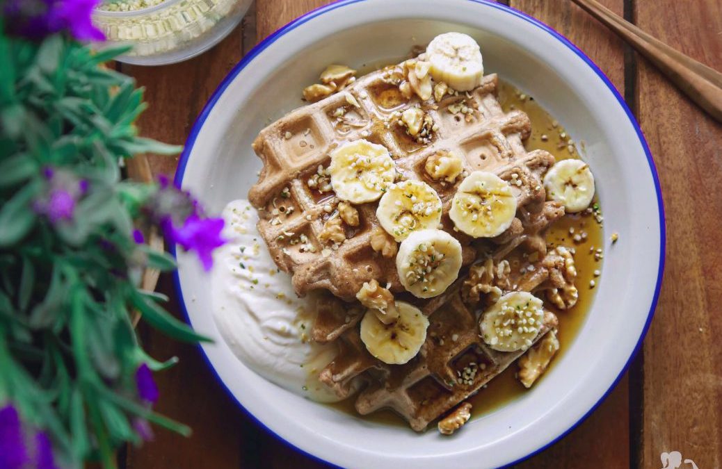 Banane-Walnuss Waffeln, vegan & glutenfrei