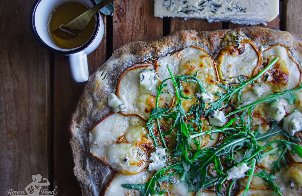 Gesunde Birnen-Gorgonzola Pizza