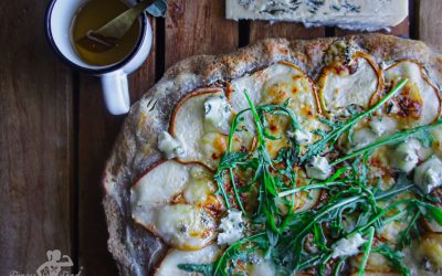 Gesunde Birnen-Gorgonzola Pizza